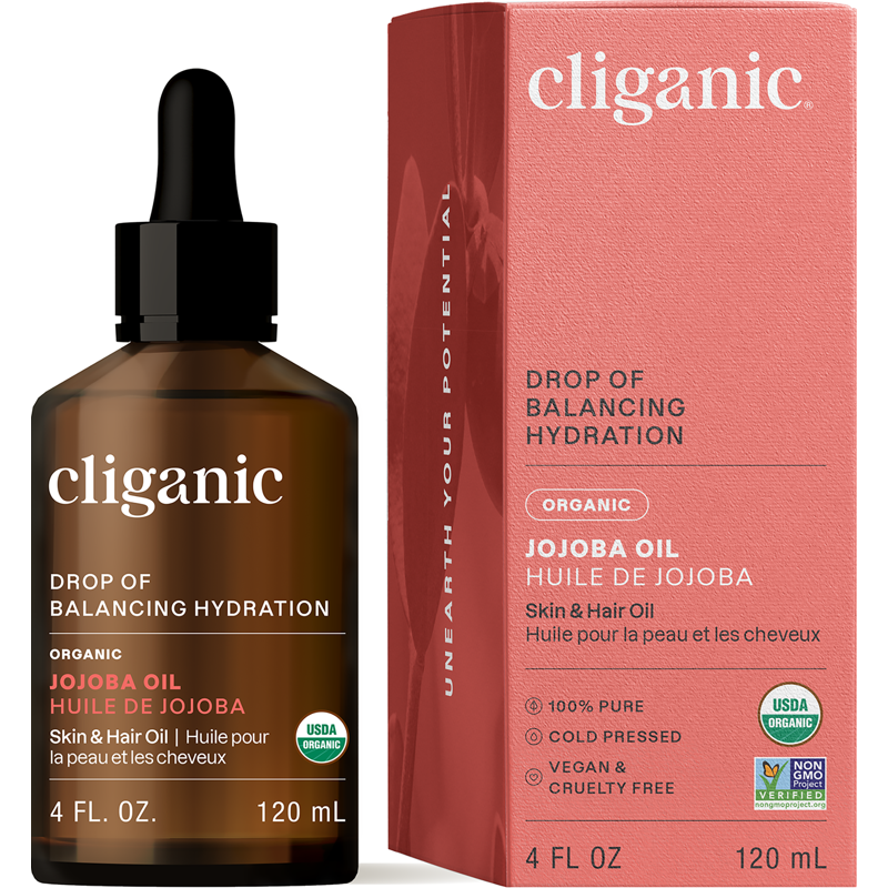 Organic Pure Cold Pressed Jojoba Oil for Face, Hair and Body, 4 fl oz