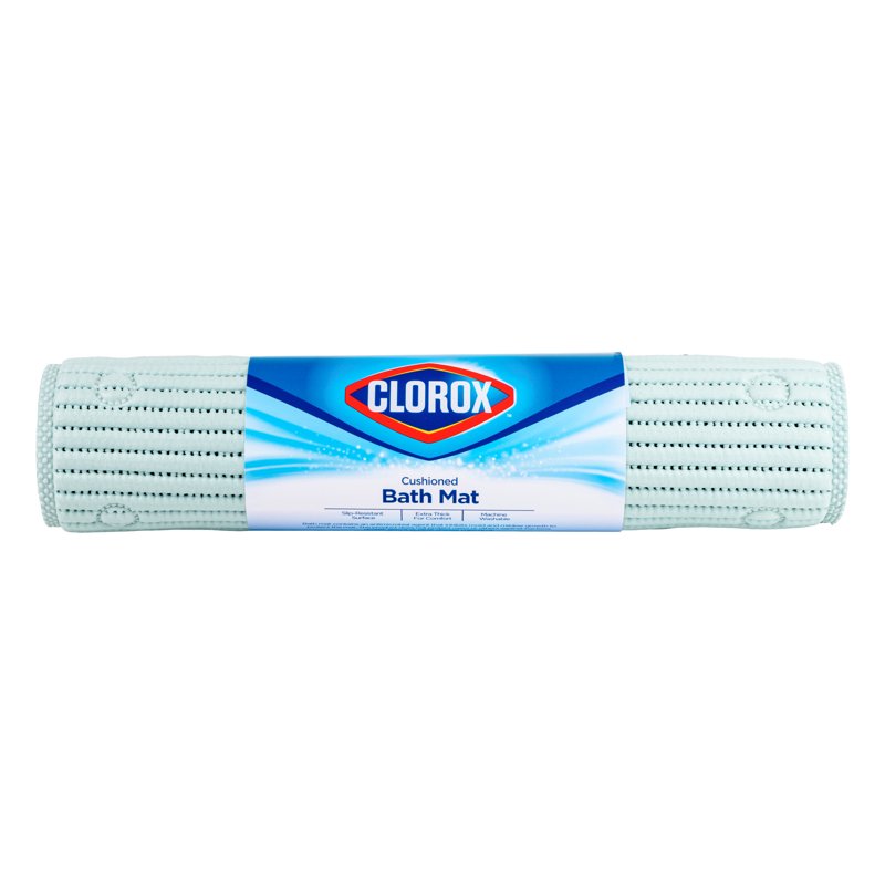 Sky Blue Cushioned Bathtub Mat with Suction Cups - 17x36 Inches - Non-Slip Bathroom Accessory - Machine Washable