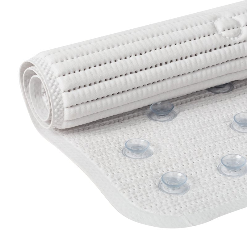 White Foam Cushioned Shower Mat with Suction Cups - 21x21 Inches - Variation 1