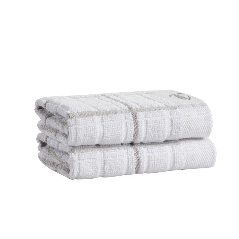 Cotton Dish Cloths 2 Pack - Highly Absorbent, Gray