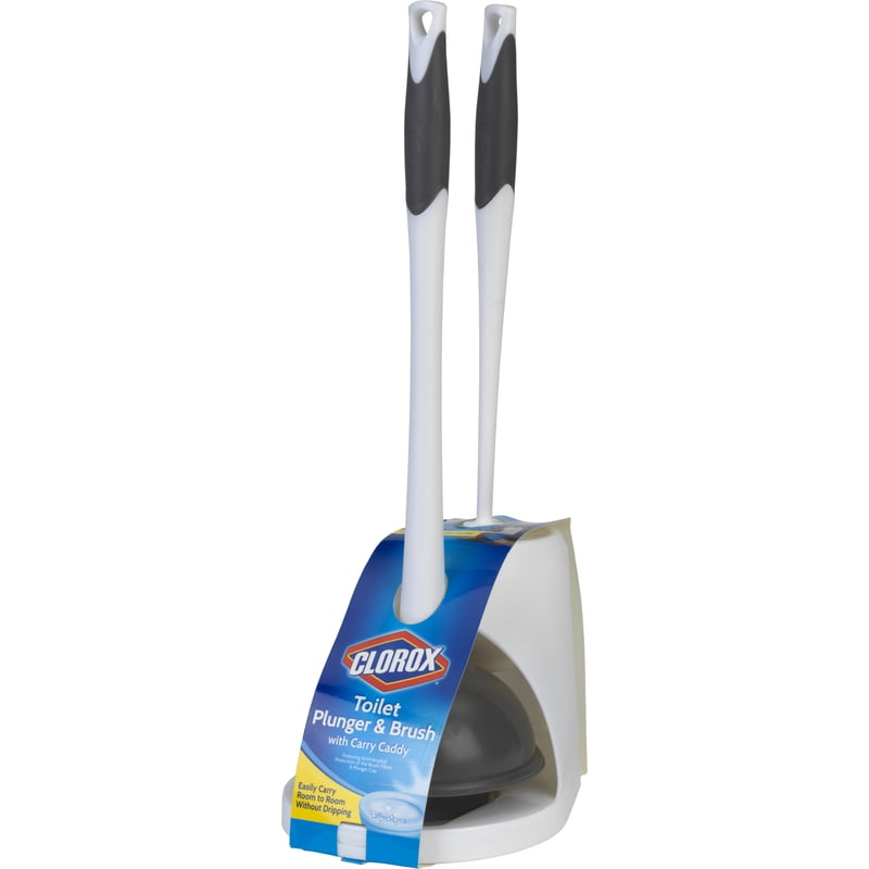 Toilet Plunger and Bowl Brush Set with Caddy - Heavy-Duty Bathroom Cleaning Tool