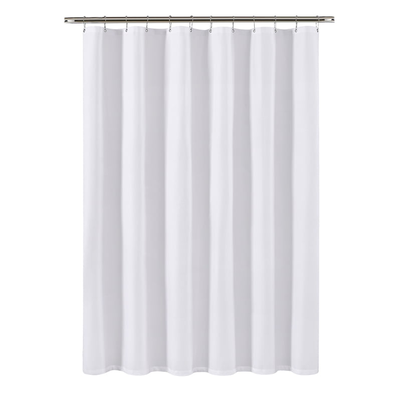 Waterproof Fabric Shower Curtain - 72x72 inches, White with Weighted Magnets - Durable, Machine Washable