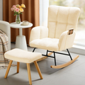Cozy Nursery Rocking Chair with Ottoman - Multiple Colors Available