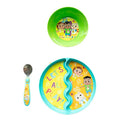 Toddler Mealtime Set - Suction Plate, Bowl & Spoon - Green