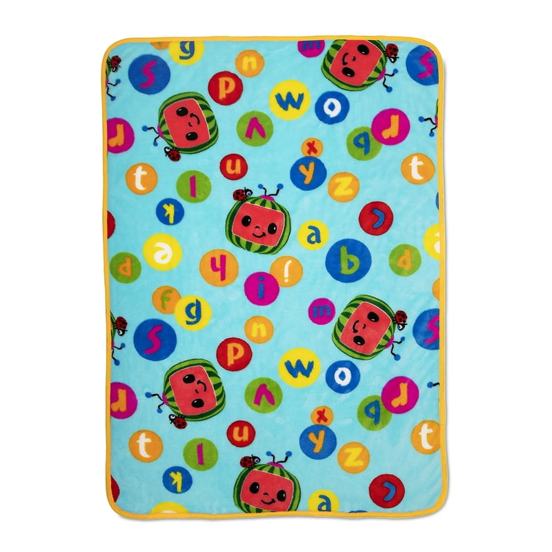 Cocomelon Toddler Blanket - Coral Plush Character Print, 40x50 Inches - Blue Variation