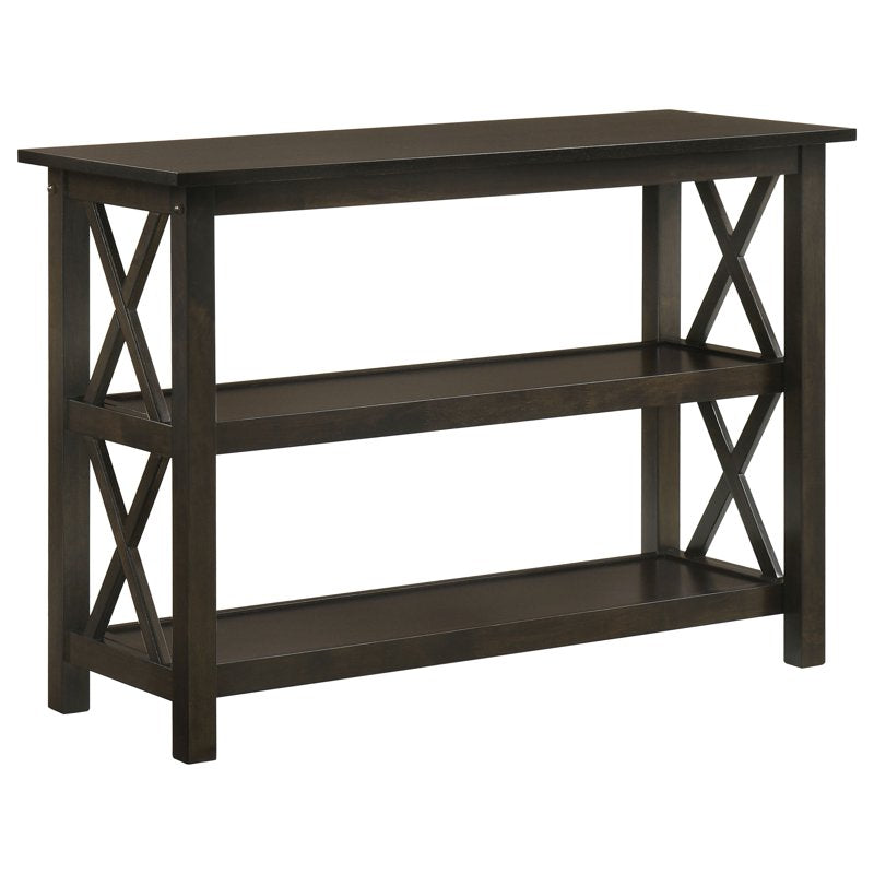 Deep Merlot Console Table with 2 Shelves - Entryway Accent Furniture