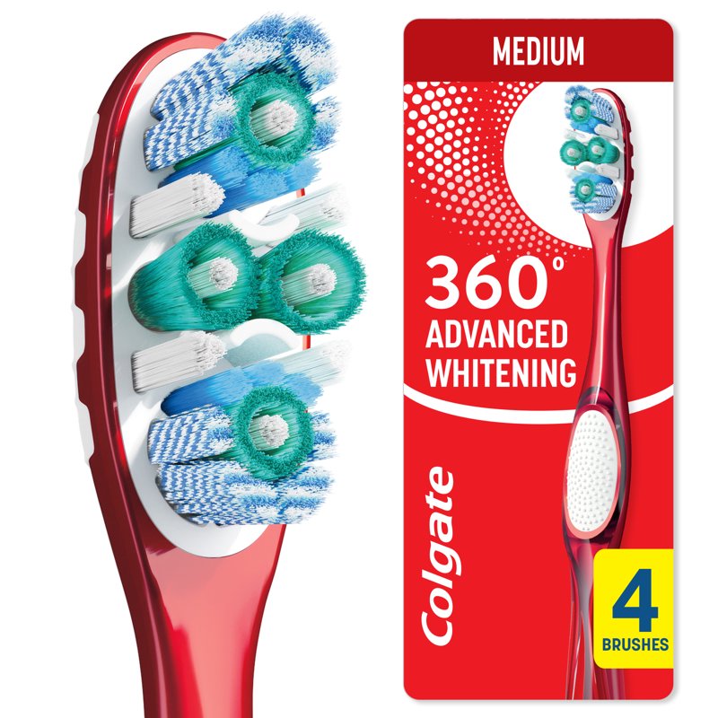 Advanced Whitening Toothbrush Pack - Medium Bristle, 4 Pack