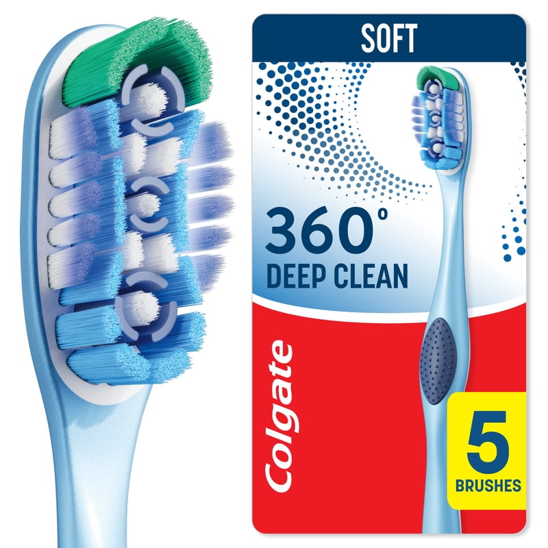 Soft Bristle Toothbrush Pack - Colgate 360 Deep Clean, 5 Count