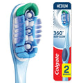 360 Deep Clean Manual Toothbrush, Medium Bristles, 2-Pack