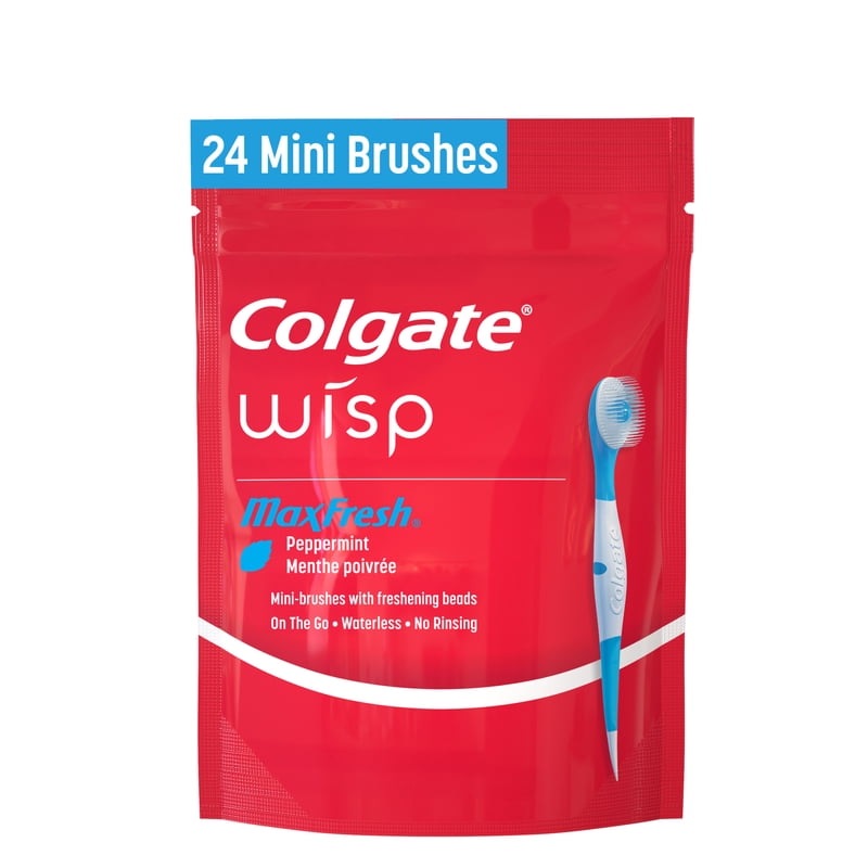 Disposable Mini Travel Toothbrushes with Peppermint Bead, 24 Count