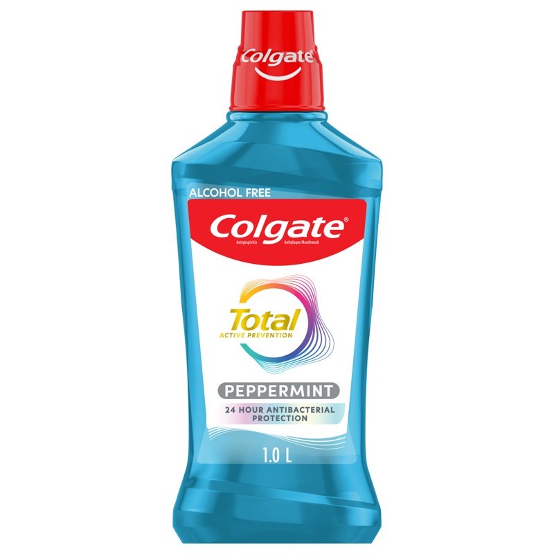 Alcohol-Free Peppermint Mouthwash, 24-Hour Antibacterial Protection, 1 Liter
