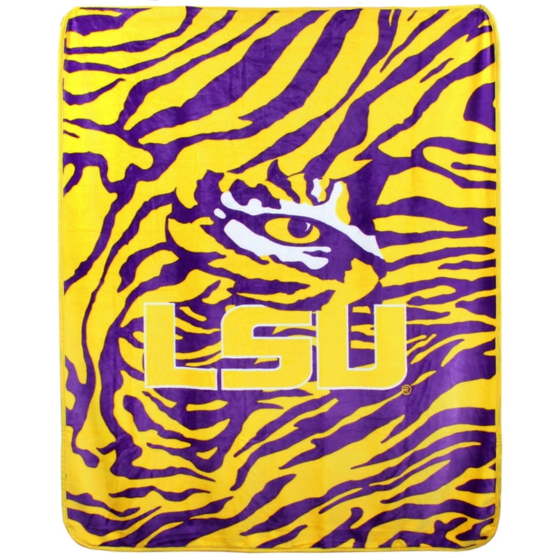 LSU Tigers College Covers Soft Raschel Throw Blanket 60x50 Inches - Comfy & Plush