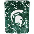 Michigan State Spartans Raschel Throw Blanket - 86" x 63" Bedspread - College Covers