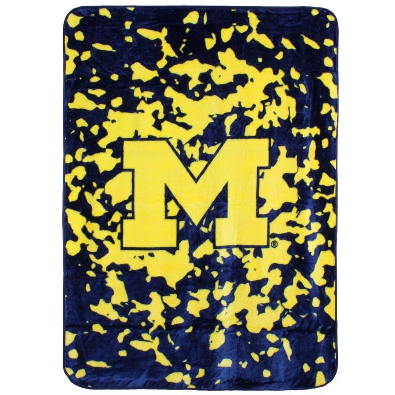 Michigan Wolverines Raschel Throw Blanket - 86x63 Inches College Covers Variation