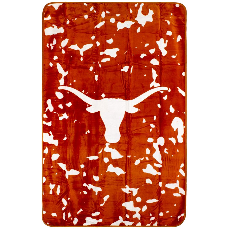 College Covers Texas Longhorns Raschel Throw Blanket - Twin Bedspread, 84x54 Inches - Sports Fan Gift