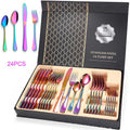 24-Piece Colorful Stainless Steel Flatware Set - Service for 6