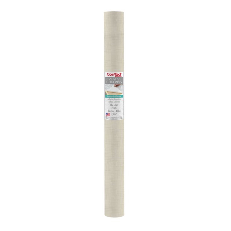 Self-Adhesive Vinyl Contact Paper Roll - Linen Cream, 18" x 16 ft