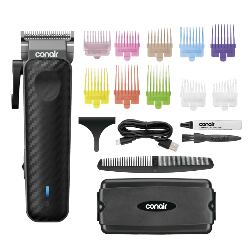 Lithium Ion Hair Clipper and Trimmer Kit - 10 Guide Combs