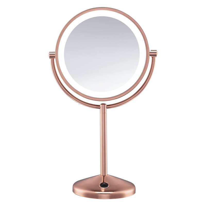 Double Sided LED Lighted Vanity Makeup Mirror - 1x/10x Magnification