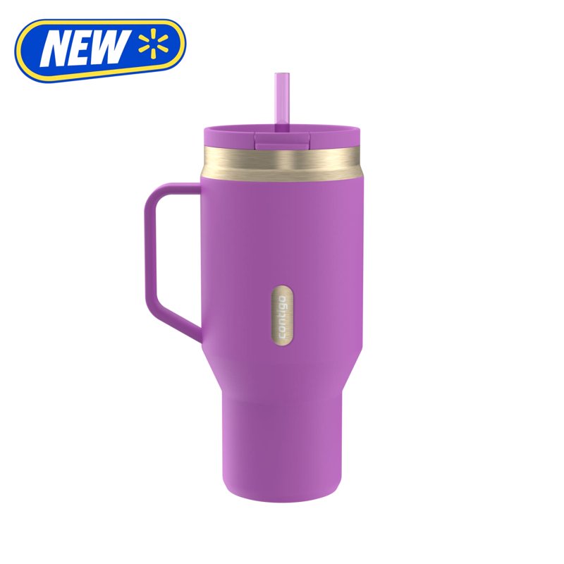 30 oz Stainless Steel Water Bottle with Straw - Galactic Champagne