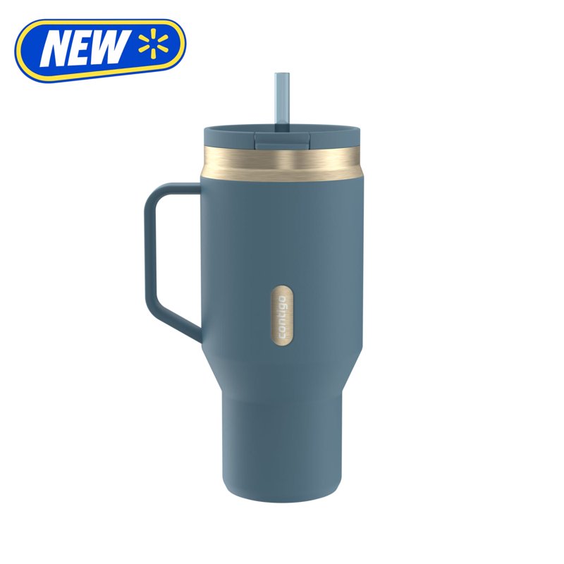 Reusable Leakproof Stainless Steel Water Bottle - 30 oz, Denim Champagne