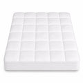 Full Size 3-Inch Quilted Mattress Pad - Breathable Cooling Mattress Protector with 18" Deep Pocket - White