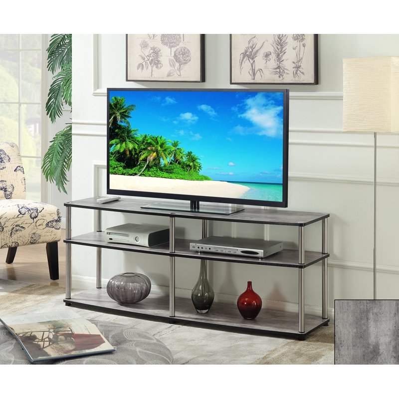 3-Tier TV Stand for TVs up to 65 Inches - Faux Birch