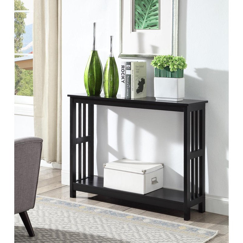 Mission Console Table with Shelf - Multiple Finishes Available