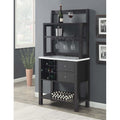 Newport Serving Bar – Espresso Wood Finish with 9-Bottle Capacity