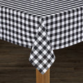Buffalo Check Tablecloth - 100% Cotton, 60" x 84", Black