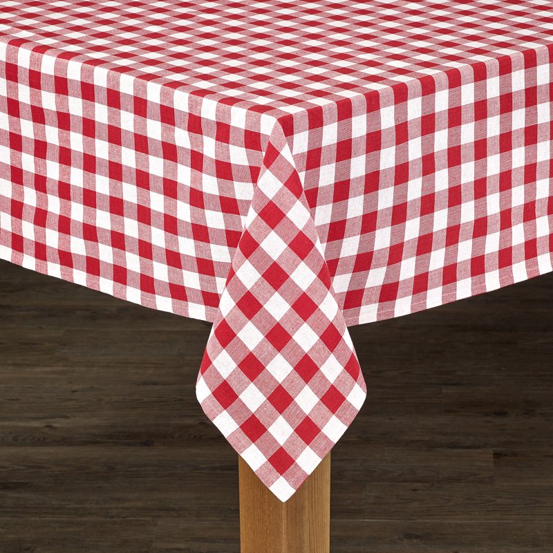 Buffalo Check Tablecloth - Red 52" x 70" - 100% Cotton