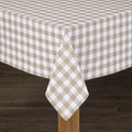 Buffalo Check Cotton Tablecloth - Sand 60" x 84"