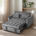 Convertible Sofa Bed 3-in-1 Sleeper Futon Couch with Adjustable Backrest and Pillows