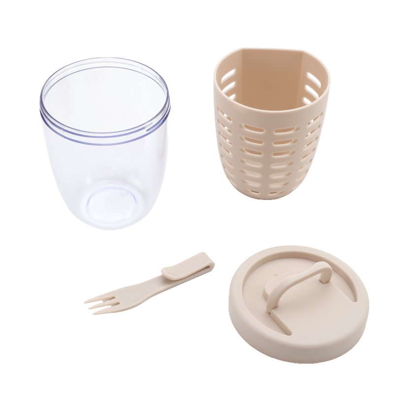 Berry Cup with Removable Colander & Fork - Taupe, BPA-Free