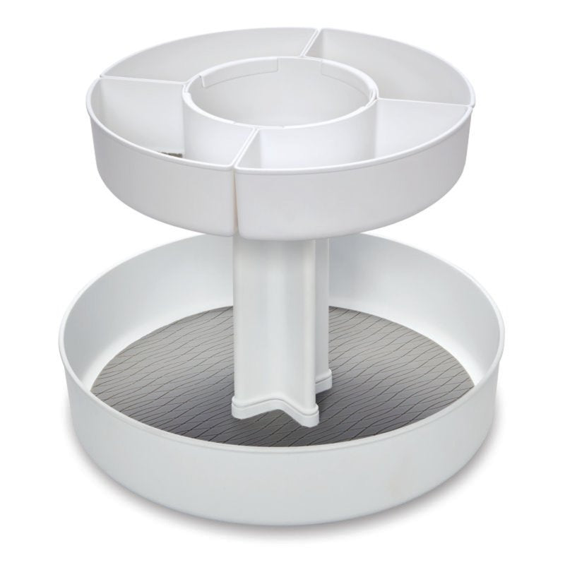12-Inch 2-Tier Snack Turntable Organizer with Non-Slip Base