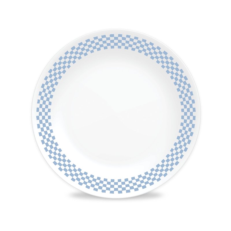 10.25" Dinner Plate - Corelle Amelia with Blue Grid Pattern