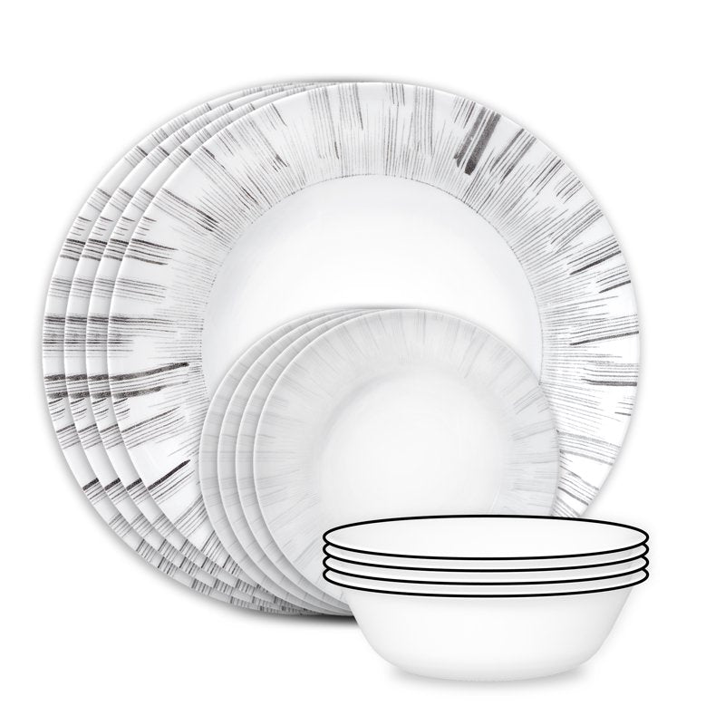 12-Piece Glass Dinnerware Set - Service for 4