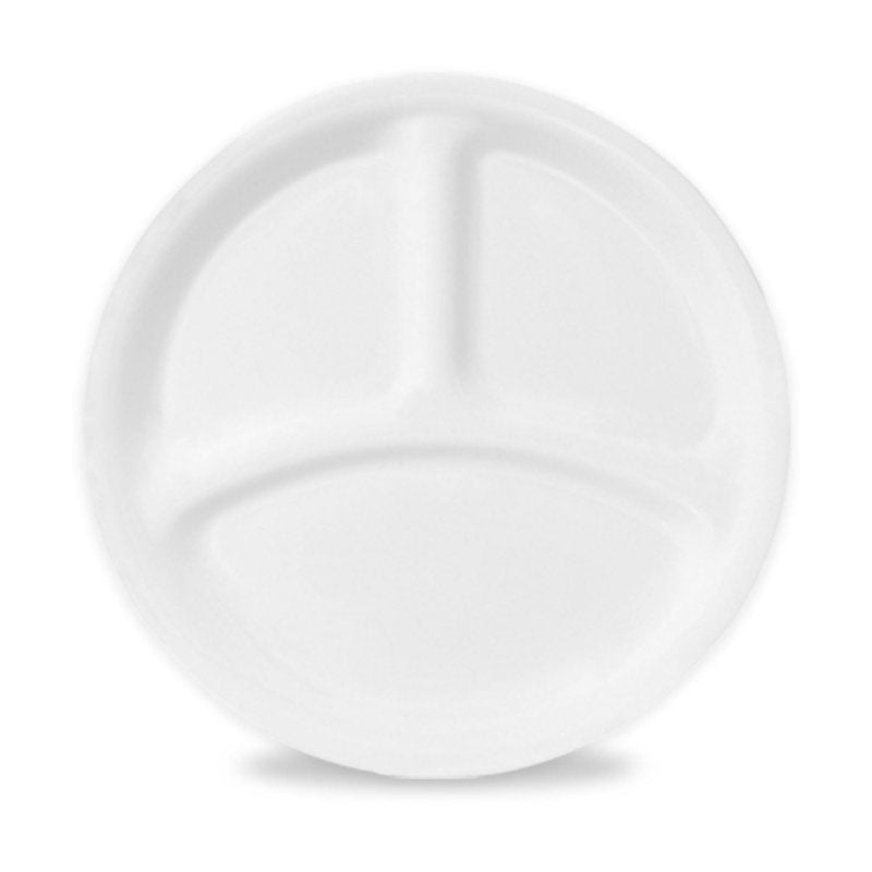 Divided Lunch Plate - White, 3-Section Design