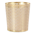 Gold Metal Geometric Cube Waste Bin - 9" x 10" Round
