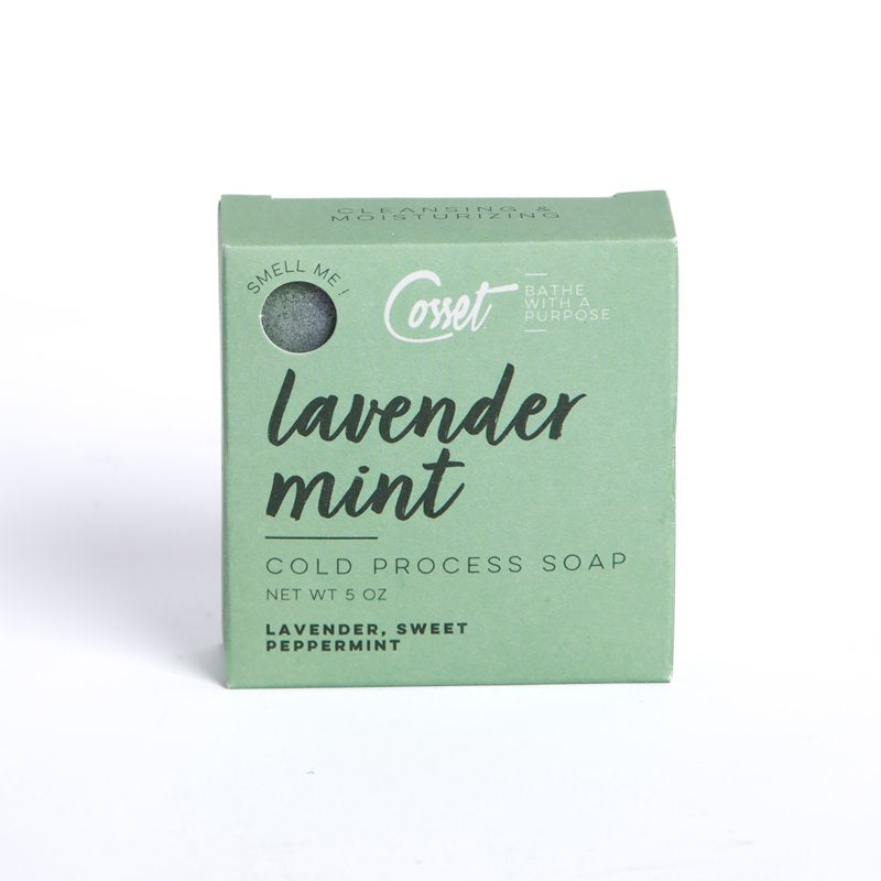 Lavender Mint Cold Process Soap Bar - Handmade Natural Cleansing