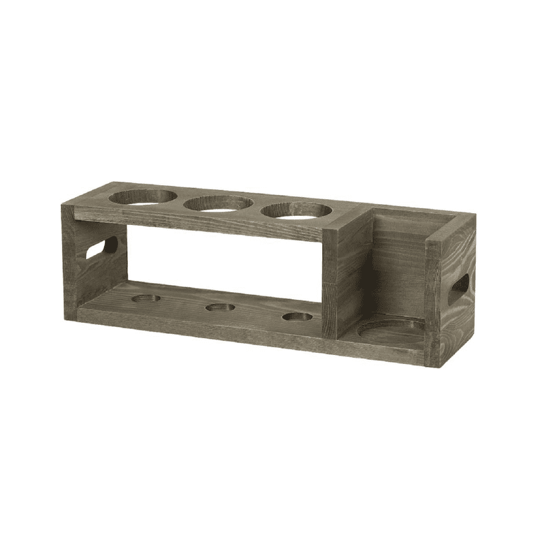 Rustic Wood Countertop Wine Rack for 4 Bottles - No Assembly Required