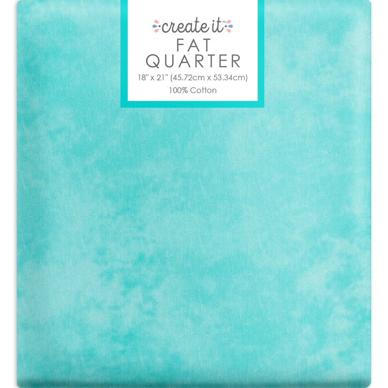 Create It Aqua Cotton Fat Quarter for Quilting & Sewing - 18x21 Inches - Single