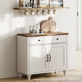 Modern Farmhouse Buffet Cabinet with 2 Doors & 1 Drawer - White, 34 Inch