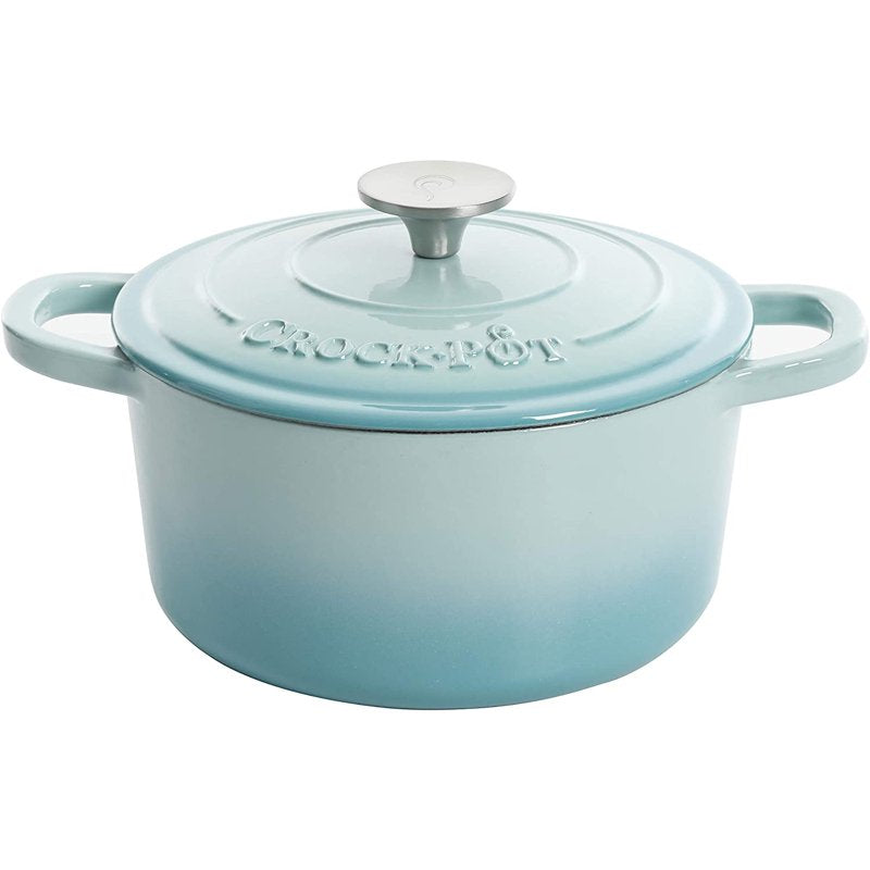 5 Quart Enamel Cast Iron Dutch Oven Cooker - Aqua Blue