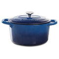 5-Quart Dutch Oven - Sapphire Blue Enamel Cast Iron Cooker