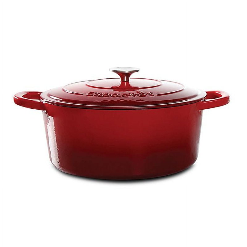 7-Quart Oval Cast Iron Dutch Oven - Scarlet Red