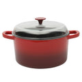7-Quart Round Enameled Cast Iron Dutch Oven with Lid - Red