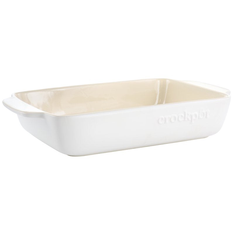 4 Quart Rectangular Stoneware Bake Pan - Cream