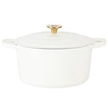 7 Quart Enameled Cast Iron Dutch Oven with Lid - Matte Linen White
