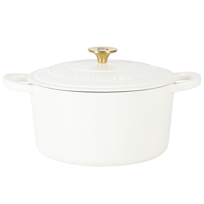 7 Quart Enameled Cast Iron Dutch Oven with Lid - Matte Linen White